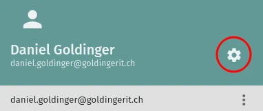 Einstellungen in Sogo Webmail auswählen